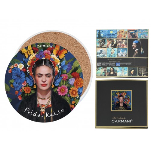 Podkładka ceramiczna, okrągła - Inspirowane malarstwem F. Kahlo (CARMANI) 008-3407
