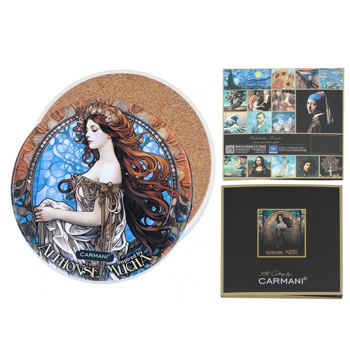 Podkładka ceramiczna, okrągła - Inspirowane malarstwem A. Mucha (CARMANI) 008-3207