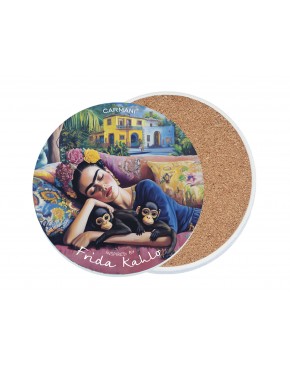 Podkładka ceramiczna, okrągła - Inspirowane malarstwem F. Kahlo (CARMANI) 008-3404
