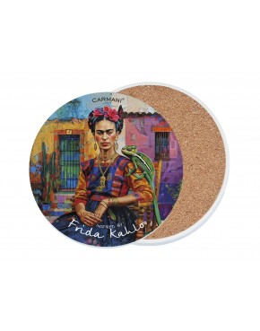 Podkładka ceramiczna, okrągła - Inspirowane malarstwem F. Kahlo (CARMANI) 008-3400