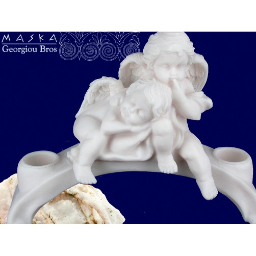 Para aniołków - świecznik -alabaster grecki 395-0641 Para aniołków - świecznik -alabaster grecki 395-0641