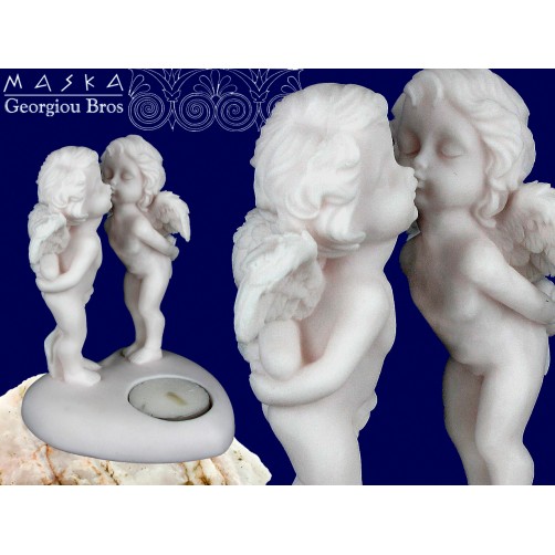 Para aniołków - świecznik -alabaster grecki 395-0642 Para aniołków - świecznik -alabaster grecki 395-0642