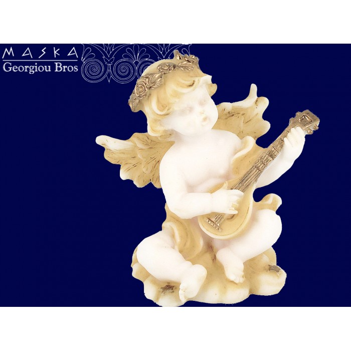 Aniołek grający na gitarze -alabaster grecki 396-0626