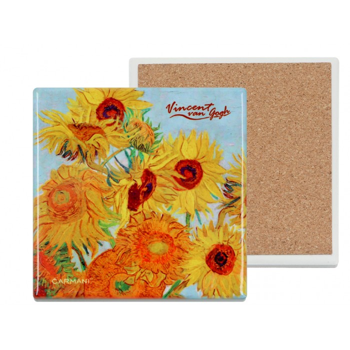 Podkładka ceramiczna, kwadratowa - V. van Gogh, Słoneczkini (CARMANI) 008-2050A