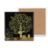 Podkładka ceramiczna, kwadratowa - G. Klimt, Drzewo życia (ciemne tło) (CARMANI) 008-2052D