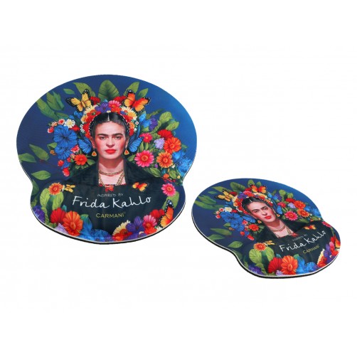 Podkładka pod mysz komputerową z poduszką na nadgarstek - inspirowana malarstwem F. Kahlo (CARMANI) 022-0625 Podkładka pod mysz komputerową z poduszką na nadgarstek - inspirowana malarstwem F. Kahlo (CARMANI) 022-0625