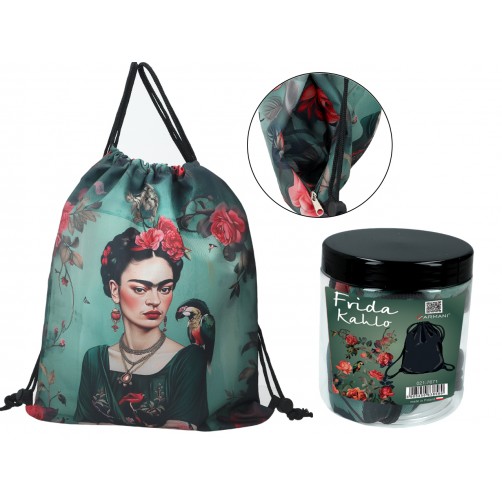 Worek na plecy z kieszenią w tubie - F. Kahlo (CARMANI) 021-7671 Worek na plecy z kieszenią w tubie - F. Kahlo (CARMANI) 021-7671