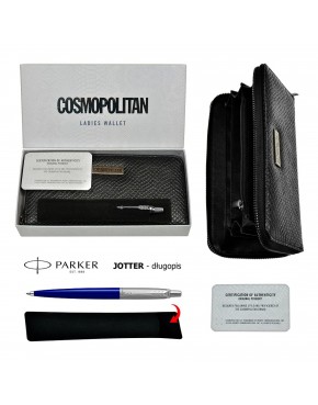 Długopis Parker Jotter Originals Granatowy Navy CT 2123427 + portfel Cosmopolitan