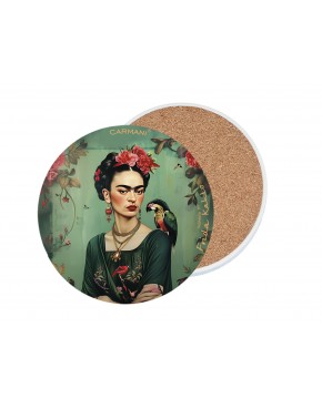 Podkładka ceramiczna, okrągła (duża) - Inspirowane malarstwem F. Kahlo (CARMANI) 008-3420
