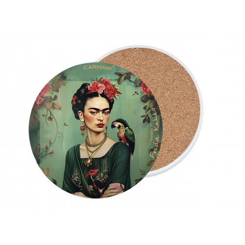 Podkładka ceramiczna, okrągła (duża) - Inspirowane malarstwem F. Kahlo (CARMANI) 008-3420