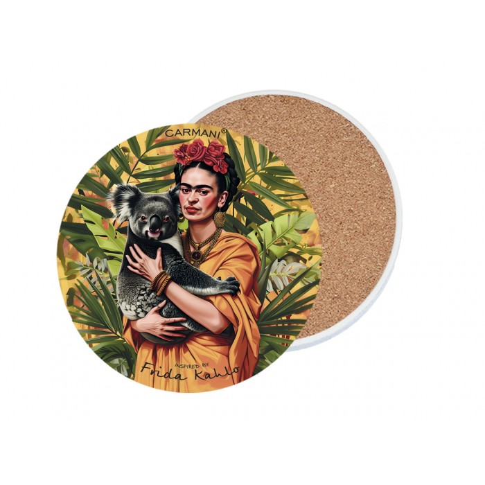 Podkładka ceramiczna, okrągła (duża) - Inspirowane malarstwem F. Kahlo (CARMANI) 008-3421