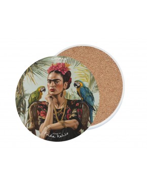 Podkładka ceramiczna, okrągła (duża) - Inspirowane malarstwem F. Kahlo (CARMANI) 008-3430