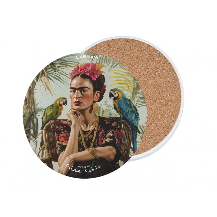 Podkładka ceramiczna, okrągła (duża) - Inspirowane malarstwem F. Kahlo (CARMANI) 008-3430