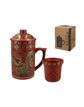 Kubek ceramiczny z sitkiem i przykrywką, zmieniający kolor. 703-4402