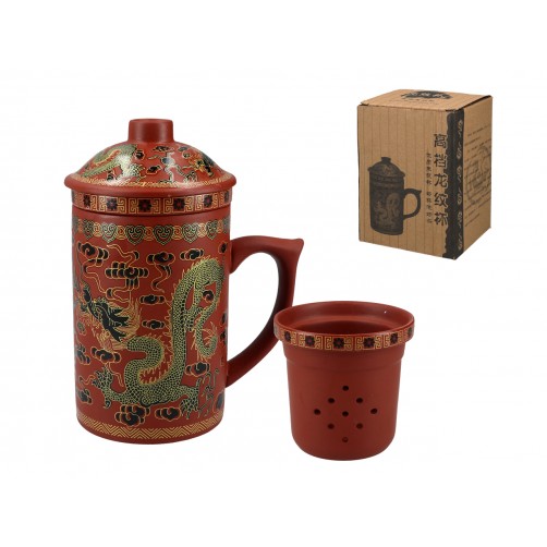 Kubek ceramiczny z sitkiem i przykrywką, zmieniający kolor. 703-4402 Kubek ceramiczny z sitkiem i przykrywką, zmieniający kolor. 703-4402