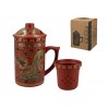 Kubek ceramiczny z sitkiem i przykrywką, zmieniający kolor. 703-4402