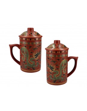 Kubek ceramiczny z sitkiem i przykrywką, zmieniający kolor. 703-4402