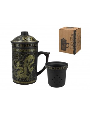 Kubek ceramiczny z sitkiem i przykrywką, zmieniający kolor. 703-4403