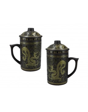 Kubek ceramiczny z sitkiem i przykrywką, zmieniający kolor. 703-4403
