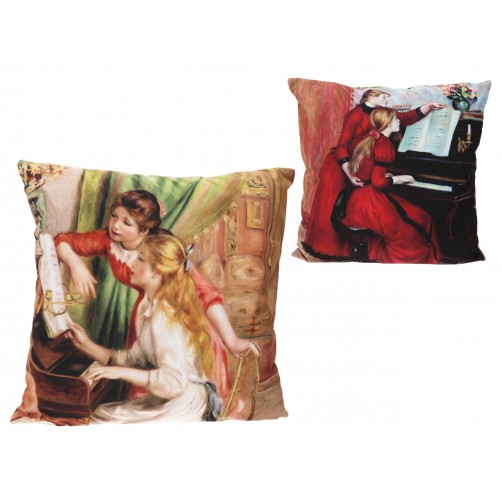 Poduszka z wypełnieniem/suwak - A. Renoir, Lekcja gry na pianinie (CARMANI) 023-8110