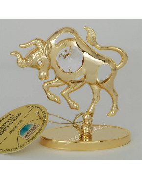 Złota figurka znak zodiaku BYK z kryształkami swarovskiego 122-0107