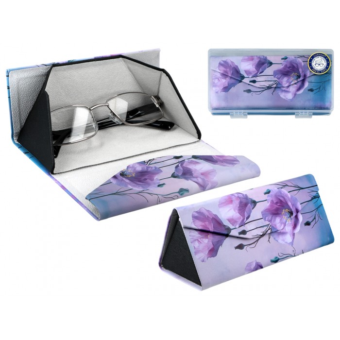 Etui na okulary, składane - Dekoracja kwiatowa (CARMANI) 021-8380