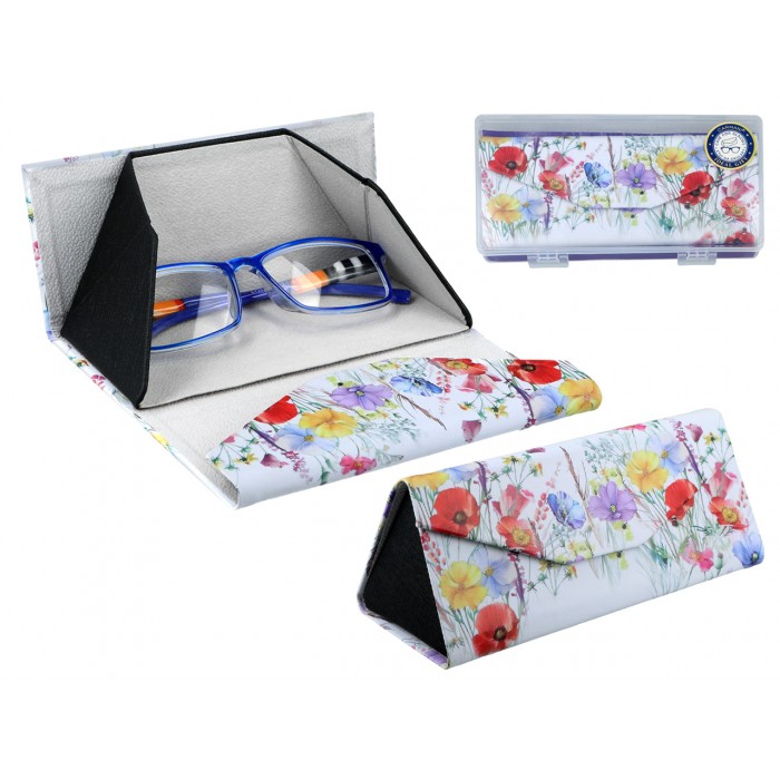 Etui na okulary, składane - Dekoracja kwiatowa (CARMANI) 021-8382