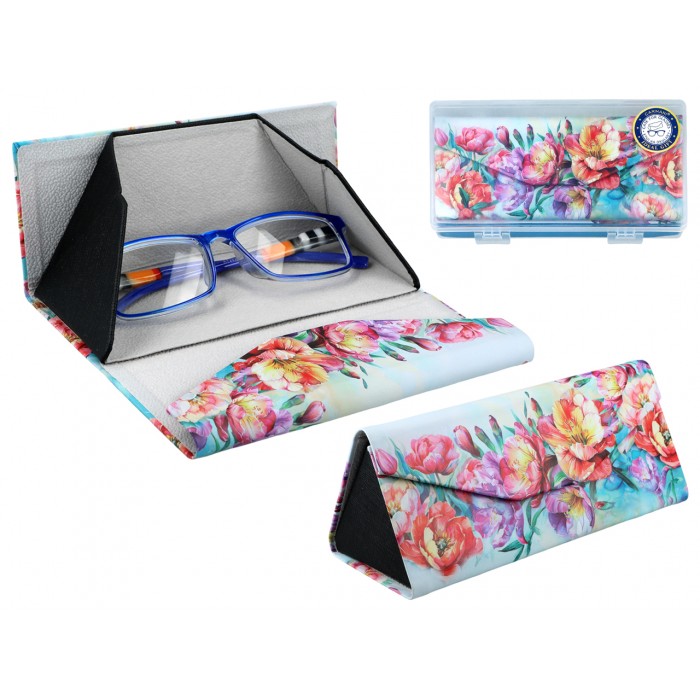 Etui na okulary, składane - Dekoracja kwiatowa (CARMANI) 021-8384