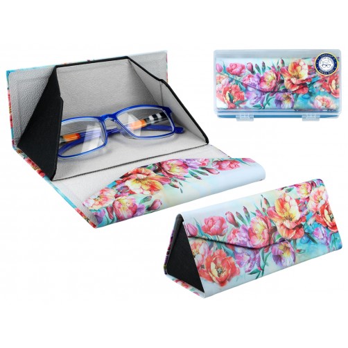 Etui na okulary, składane - Dekoracja kwiatowa (CARMANI) 021-8384