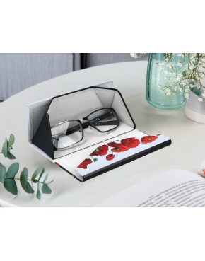 Etui na okulary, składane - Dekoracja kwiatowa, Maki (CARMANI) 021-8385