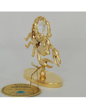 Złota figurka znak zodiaku SKORPION z kryształkami swarovskiego 122-0113
