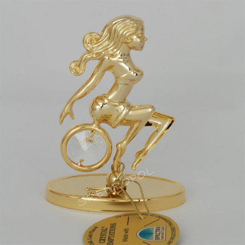 Złota figurka znak zodiaku PANNA z kryształkami swarovskiego 122-0111