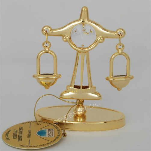 Złota figurka znak zodiaku WAGA z kryształkami swarovskiego 122-0112