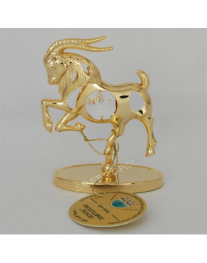 Złota figurka znak zodiaku KOZIOROŻEC z kryształkiami swarovskiego 122-0103