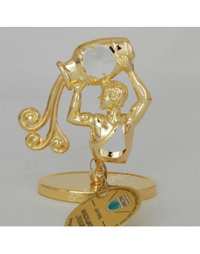 Złota figurka znak zodiaku WODNIK z kryształkami swarovskiego 122-0104
