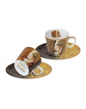 Kpl. 2 filiżanek espresso - G. Klimt, Złote łzy (białe i czarne tło) (CARMANI) 532-0308