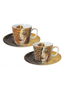 Kpl. 2 filiżanek espresso - G. Klimt, Złote łzy (białe i czarne tło) (CARMANI) 532-0308