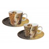 Kpl. 2 filiżanek espresso - G. Klimt, Złote łzy (białe i czarne tło) (CARMANI) 532-0308