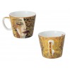 Kpl. 2 filiżanek espresso - G. Klimt, Złote łzy (białe i czarne tło) (CARMANI) 532-0308