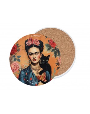 Podkładka ceramiczna, okrągła (duża) - Inspirowane malarstwem F. Kahlo (CARMANI) 008-3431