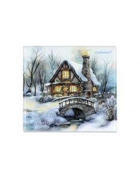 Kpl. 5 podkładka ceramicznych, kwadratowych - Zimowa idylla (CARMANI) 008-3880