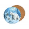 Kpl. 5 podkładka ceramicznych, okrągłych - Zimowe zwierzęta - Niedźwiedzie (CARMANI) 008-3887