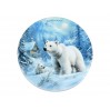 Kpl. 5 podkładka ceramicznych, okrągłych - Zimowe zwierzęta - Niedźwiedzie (CARMANI) 008-3887