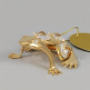 Złota figurka żabka z kryształkami swarovskiego 122-0064