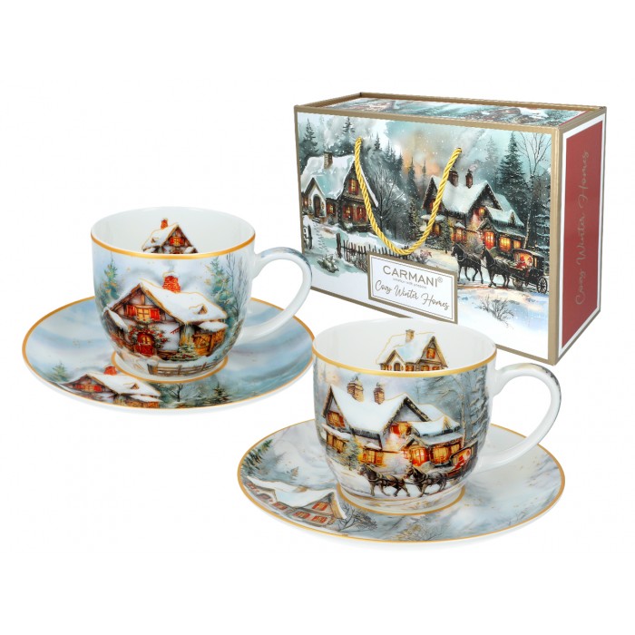 Kpl. 2 filiżanek świątecznych - Zimowa idylla (CARMANI) 219-9106