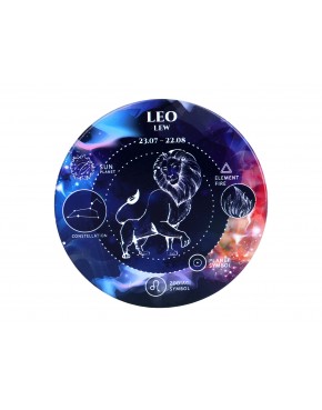 Kpl. 4 podkładek ceramicznych, okrągłe - Znaki zodiaku, Lew (CARMANI) 008-7985