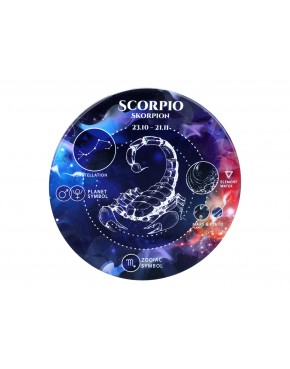 Kpl. 4 podkładek ceramicznych, okrągłe - Znaki zodiaku, Skorpion (CARMANI) 008-7988