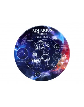 Kpl. 4 podkładek ceramicznych, okrągłe - Znaki zodiaku, Wodnik (CARMANI) 008-7991