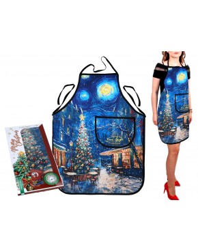 Fartuszek kuchenny - inspirowany malarstwem van Gogha, Świąteczna noc pod gwiazdami (CARMANI) 023-6917