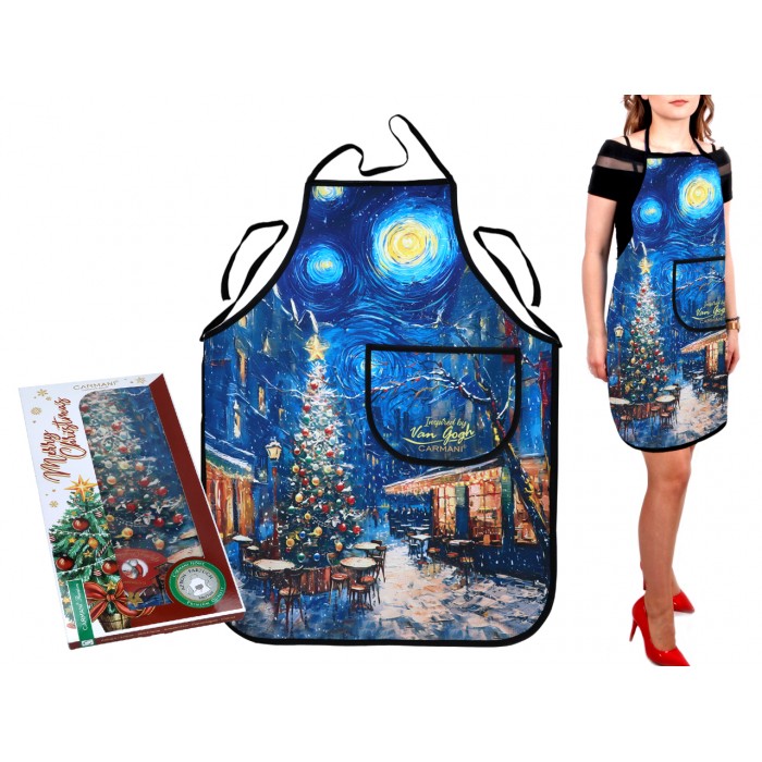 Fartuszek kuchenny - inspirowany malarstwem van Gogha, Świąteczna noc pod gwiazdami (CARMANI) 023-6917